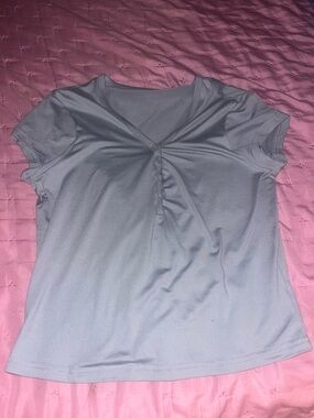 Women’s Short Sleeve V-Neck Button Detail Top